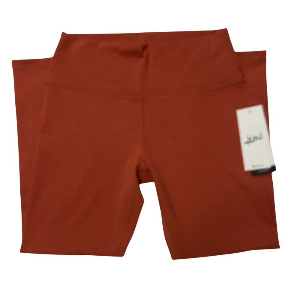 NWT Lezat Eco Active Textured Athletic High Waist Soft Rib Rust Leggings Large - Picture 4 of 11